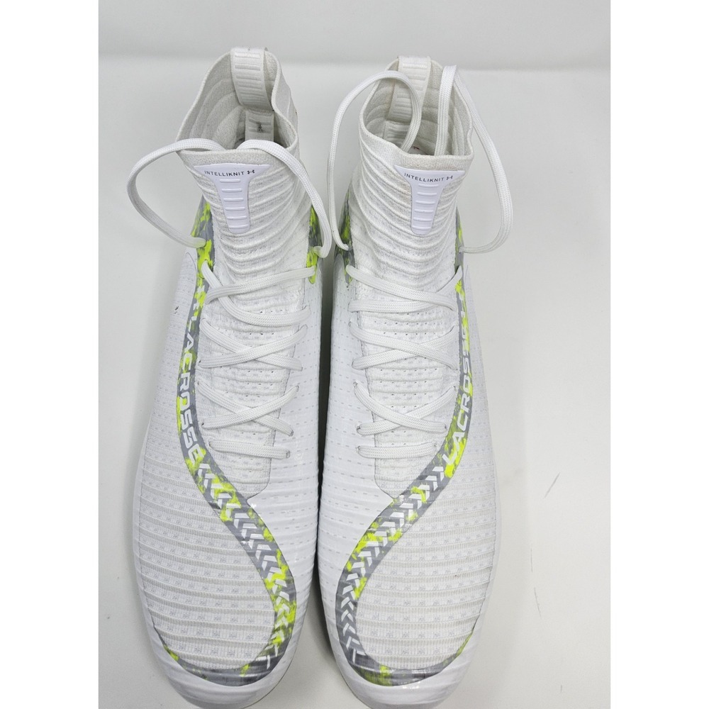 Under Armour Lacrosse Cleats Mens Sz 15 UA Highlight 2 MC White Neon Green Shoes